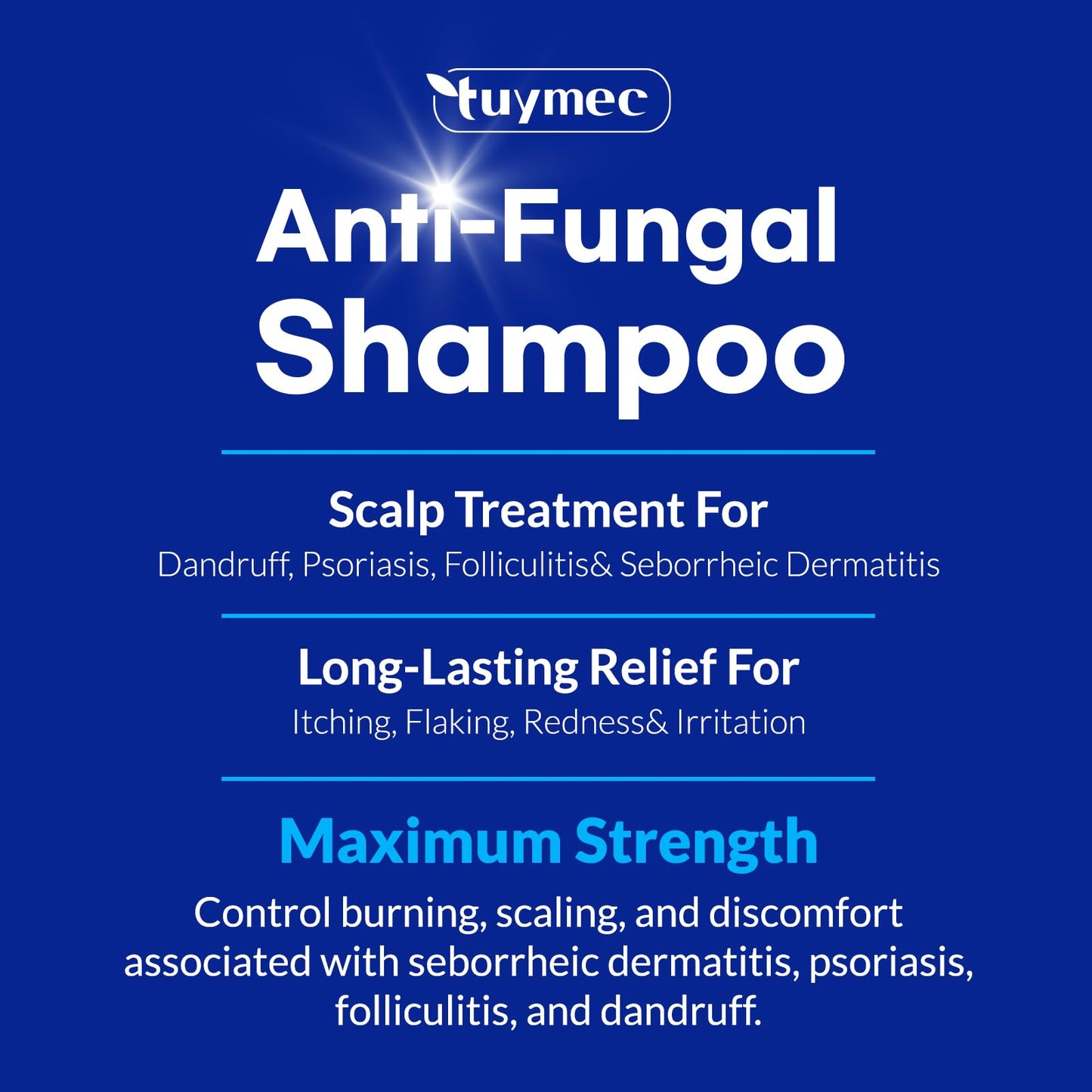 Tuymec Psoriasis Shampoo, Seborrheic Dermatitis Folliculitis Shampoo, Anti-Fungal and Anti-Dandruff for Men and Women 300ML.