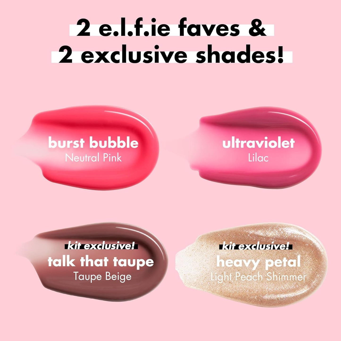 e.l.f. Glow Reviver Plumping Lip Oil Kit - Nourishing Tinted Oils for High-Shine Finish | Vegan, 4 Shades