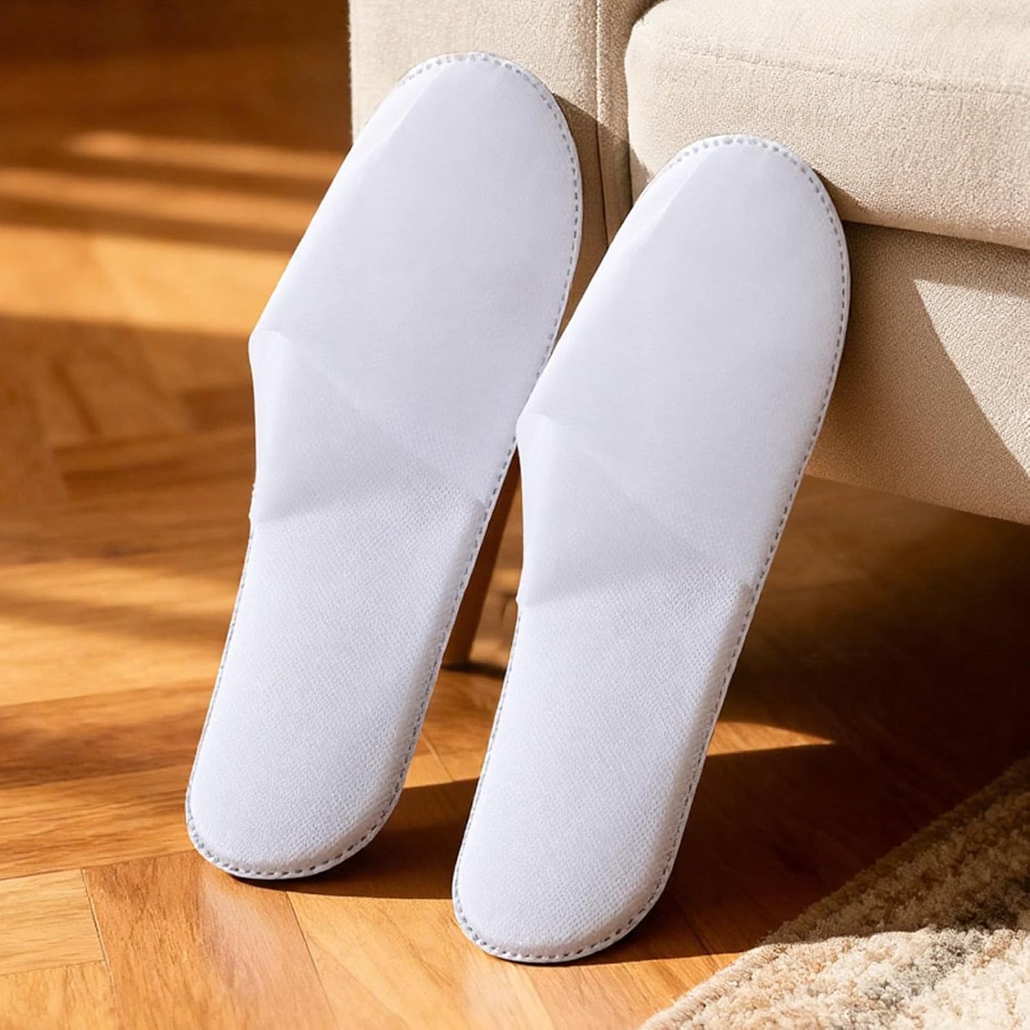 Disposable Guest Slippers - Non-Slip Travel Slippers for Hotel & Spa | 3 Pairs, Unisex White