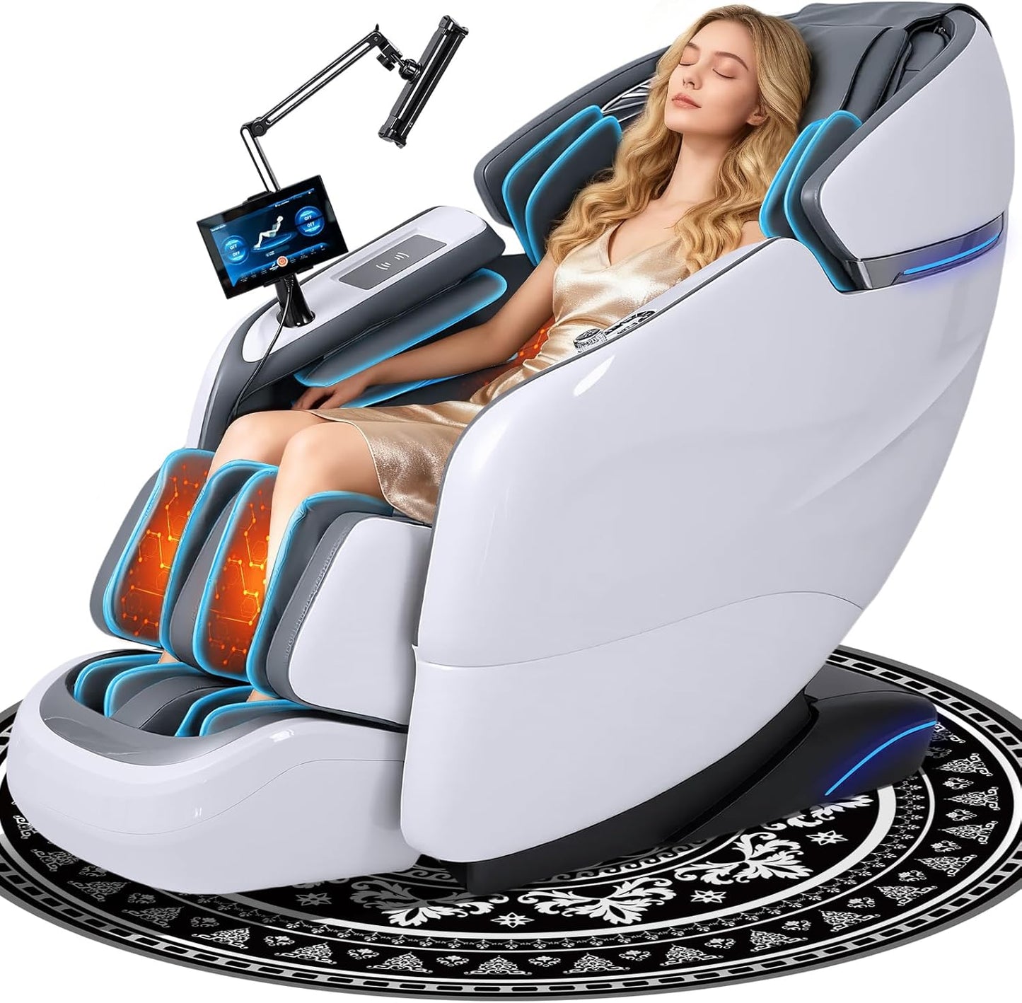 Full Body Massage Chair - Zero Gravity SL-Track Shiatsu Recliner with AI Voice Control | G6 Black, Heating & LED Remote