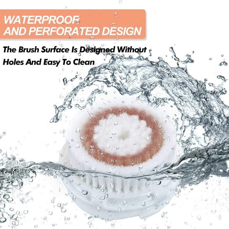 CONVELIFE Replacement Facial Cleansing Brush Heads, for Acne Prone, Clogged, Enlarged Pore, Sensitive, Delicate and Dry Skins (1Pack/Brown)