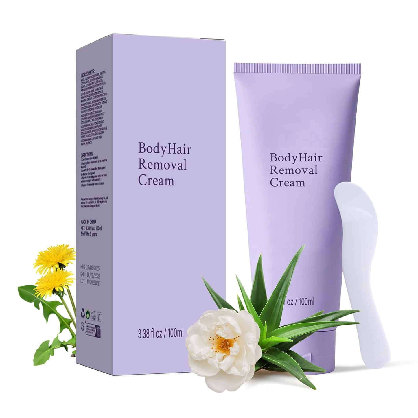 Hair Removal Cream for Women - Fast-Acting Plant-Based Formula for Sensitive Skin | 3.38 Fl Oz
