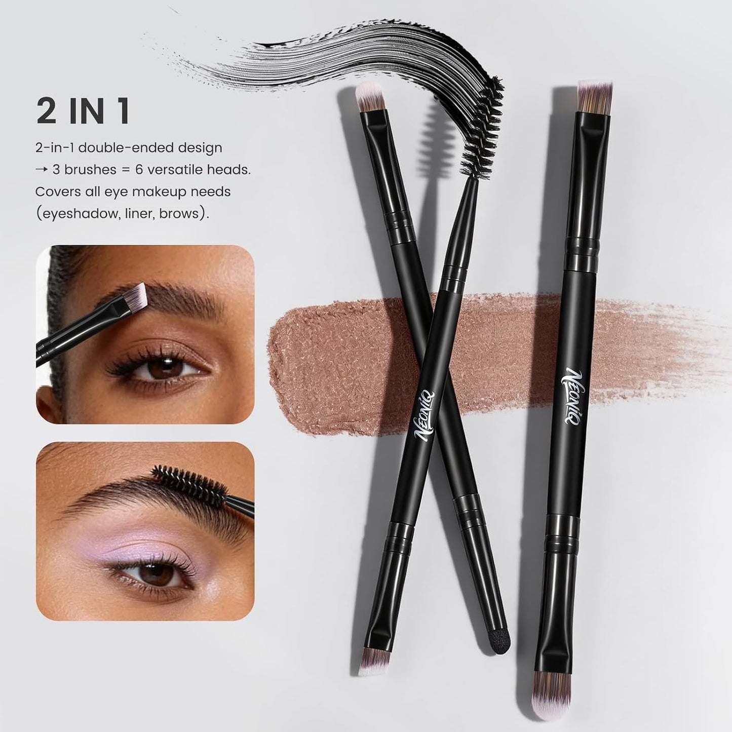 14 PCS Makeup Brush Set - Professional Foundation, Concealer & Eyeshadow Brushes | Versatile Black Makeup Tools