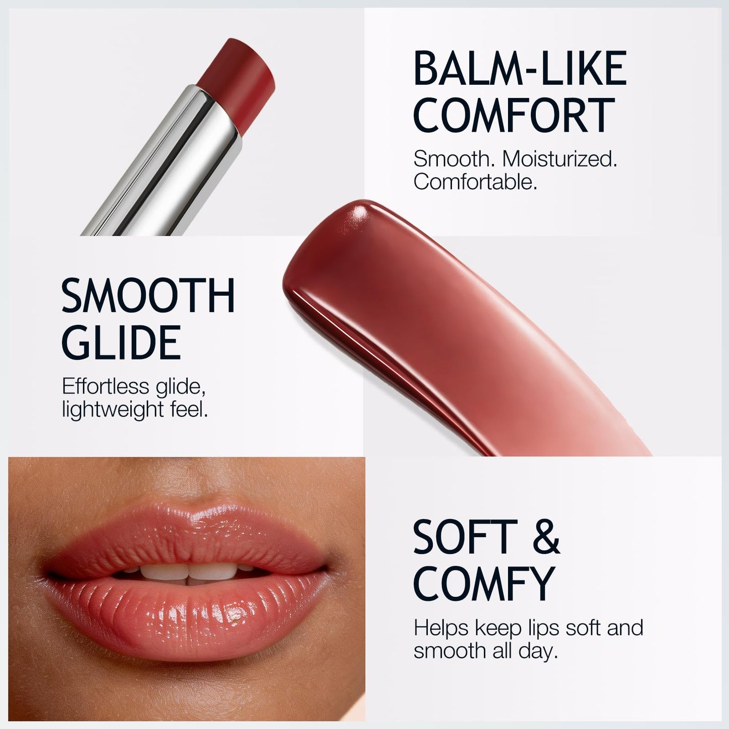 Jolilab Tinted Lip Balm Lipstick Set, 6 Colors Sheer Hydrating Lip Color, Lightweight Lip Tint, Moisturizing & Nourishing Lip Care with Natural Shine, Universal Shades for All Skin Tones