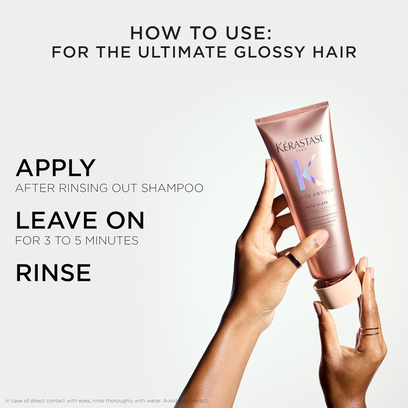 Kerastase Gloss Absolu Conditioner - High-Shine Anti-Frizz Formula for Glossy, Bouncy Hair | Deep Hydration & Detangling