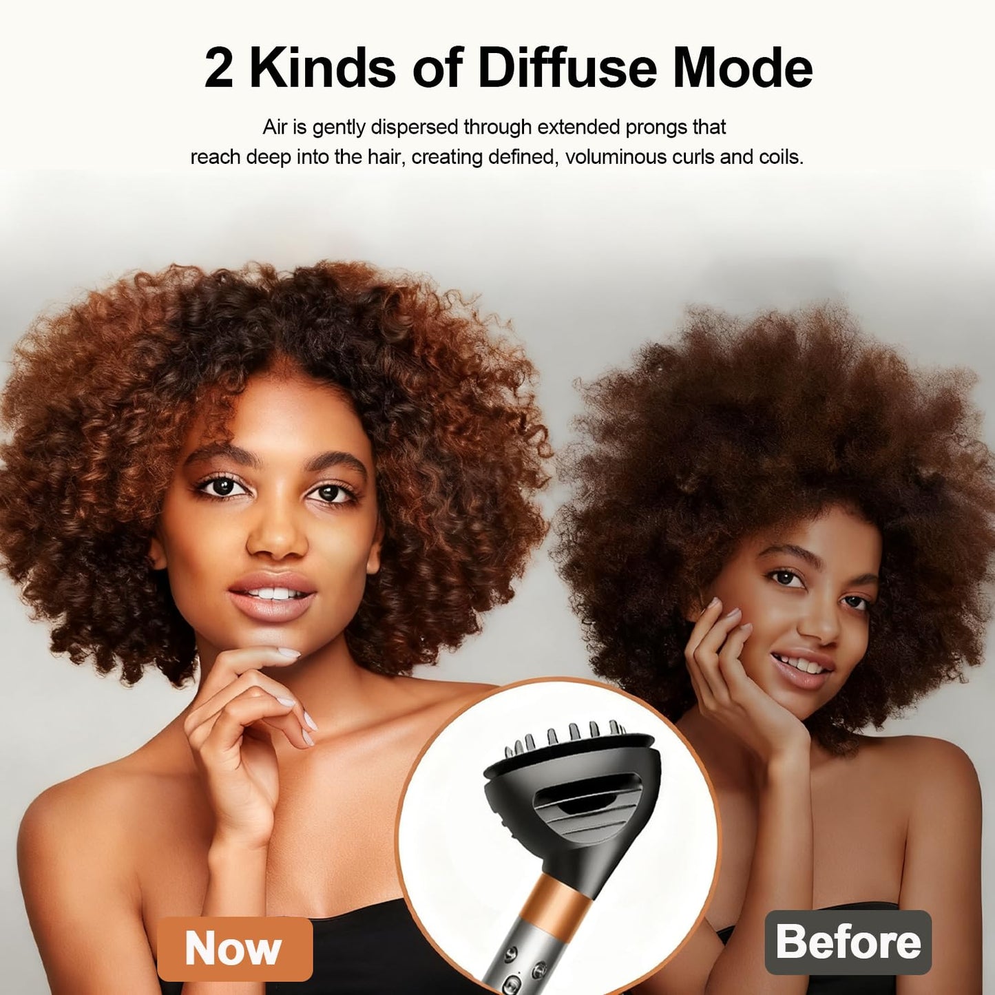 Wave Curl Diffuser Attachment for Dyson Airwrap - Extra-Large Design for Thick/Curly Hair | Heat-Safe Dome & Diffuse Modes