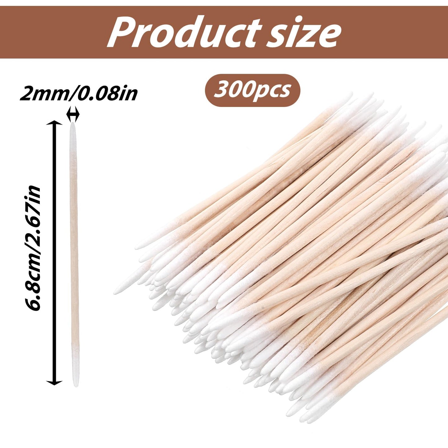 300PCS Pointed Cotton Swabs for Makeup Microblading Precision Tip Cotton Swabs