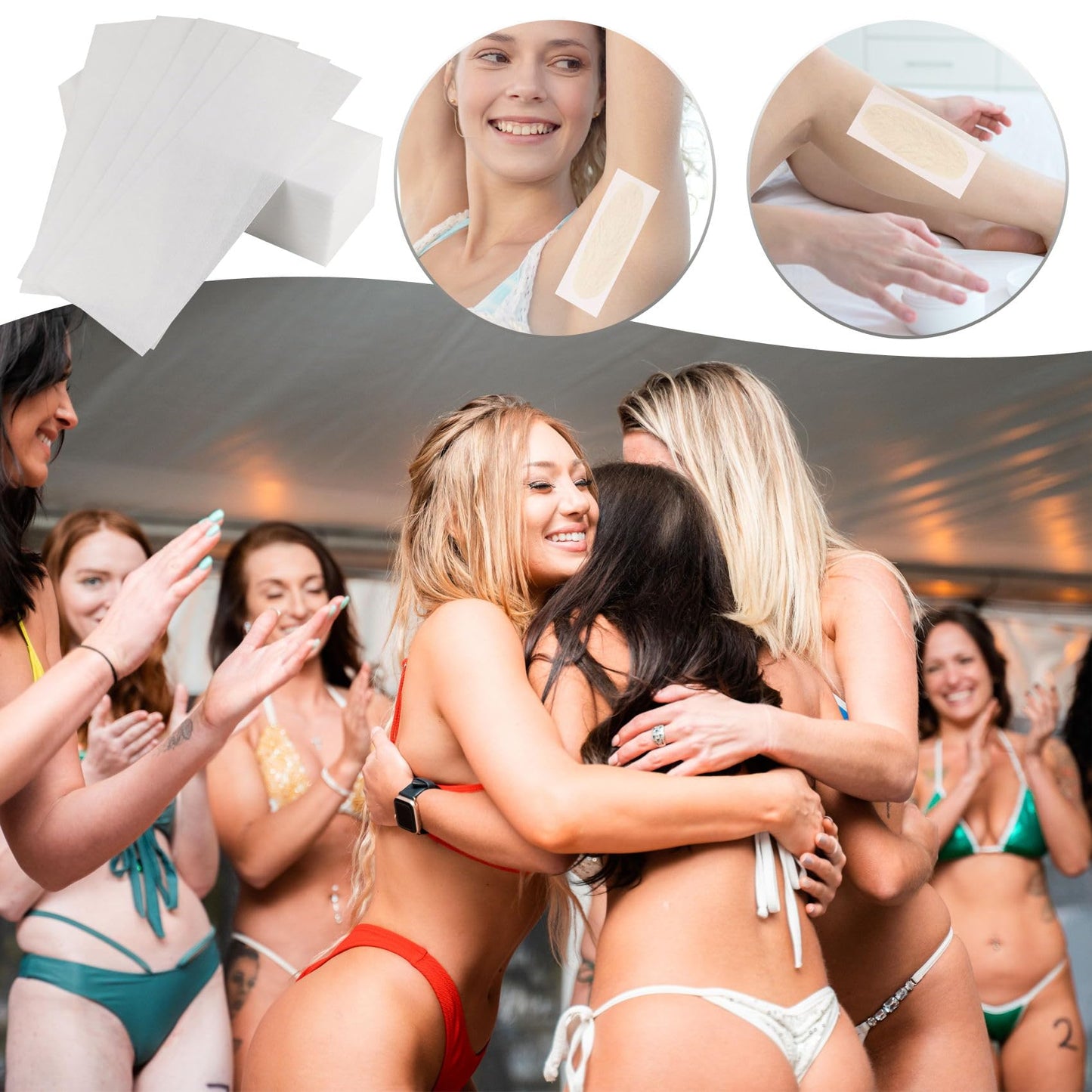 100 Pcs Waxing Paper 2.8 x 7.9 Inch Wax Strips For Hair Removal On Legs Chest Back Intimate Areas And Face
