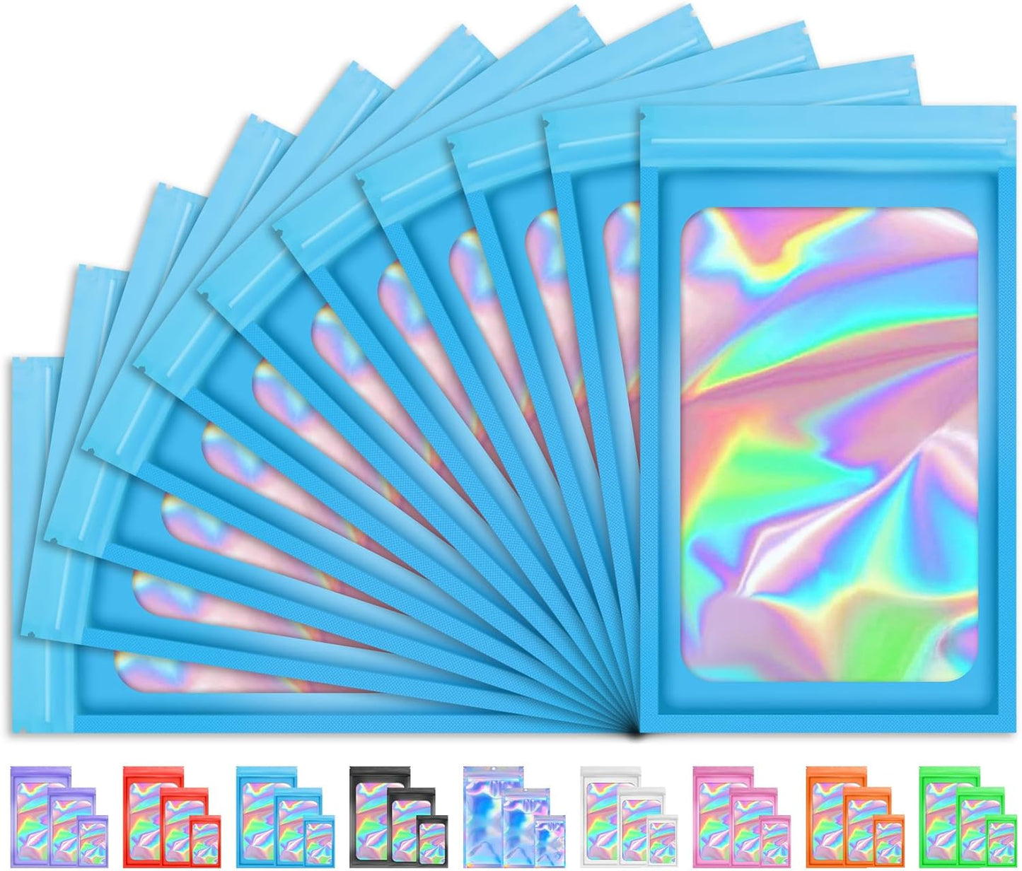 Holographic Smell Proof Bags - 100 PCS Resealable Mylar Gift Bags for Food & Jewelry | 3x5 Inch