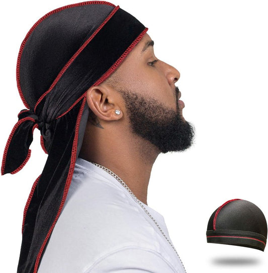 Velvet Durag for Men | 360 Wave Cap with Soft, Comfortable Fabric - Ideal for All Hair Types