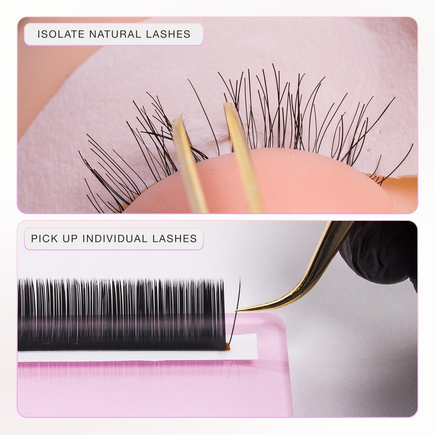 Curacoro Lash Tweezer - Professional & Precision Fiber Tip Grip Lash Tweezers for Eyelash Extensions, Multi Shapes & Purposes Tweezers for Volume, Isolation & Classic Lashes (Gold, Lashy and Classy)