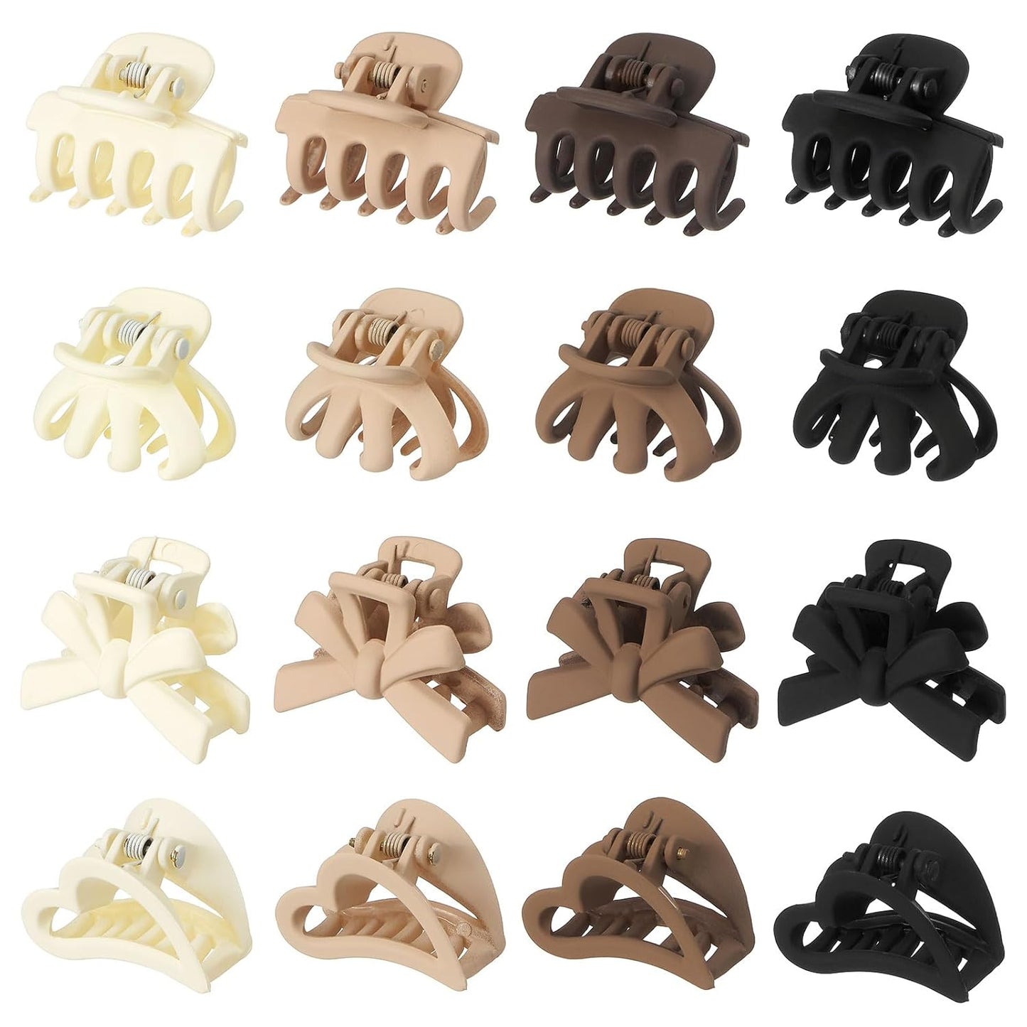 Colorful Mini Crystal Flower Hair Clips - 16PCS Non-Slip Claw Clips for Thin/Thick Curly Hair