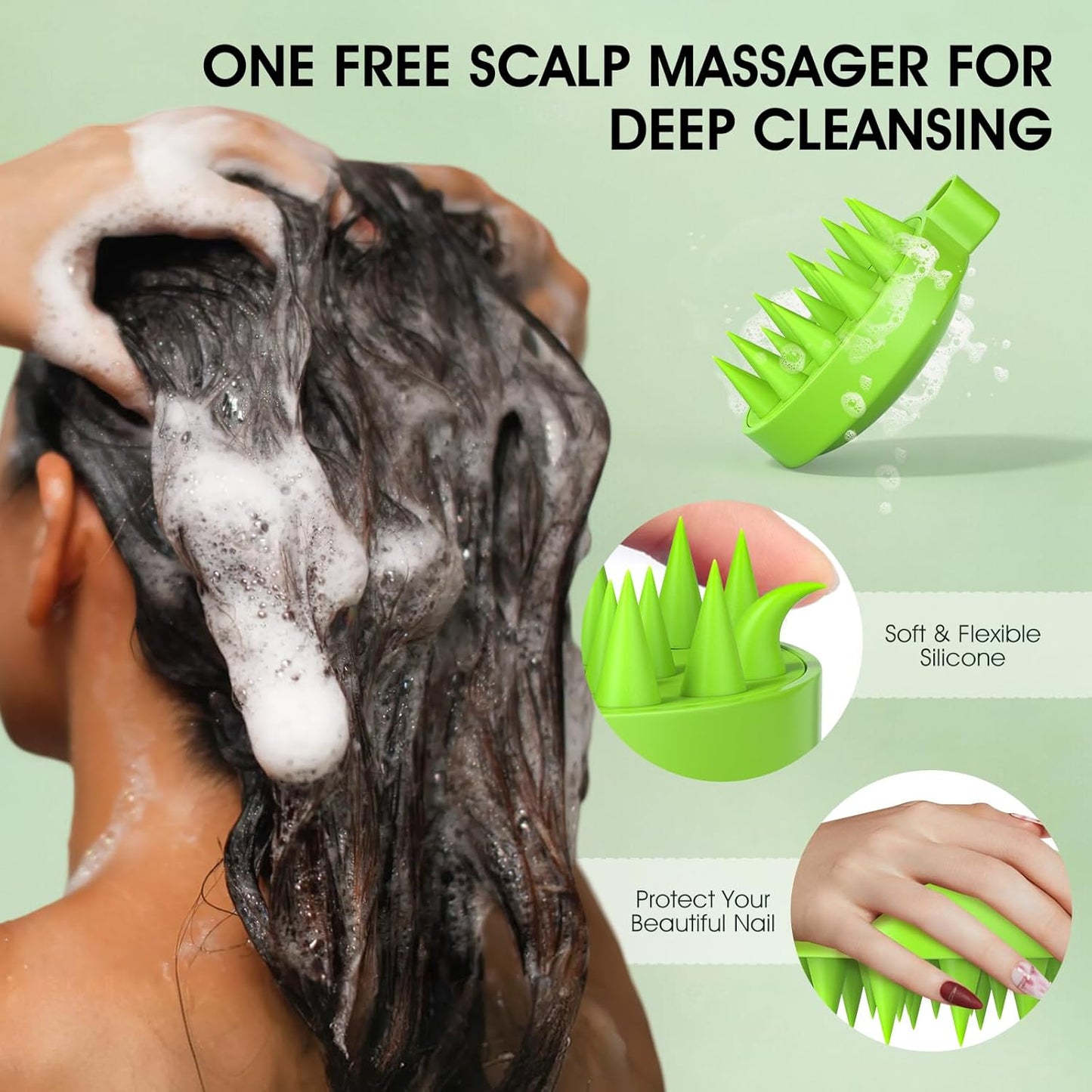 Tea Tree Scalp Scrub - Exfoliating Shampoo with Mint Oil & Silicone Massager | 10.6oz/300g