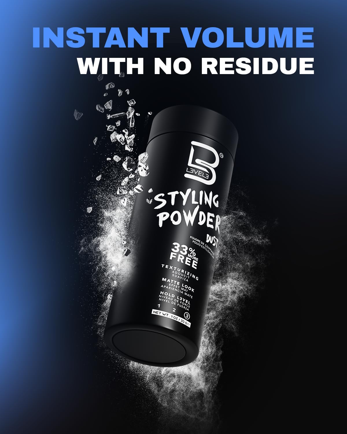 Level 3 Styling Powder for Men - Natural Look, Easy Application, No Greasy Residue | 30g