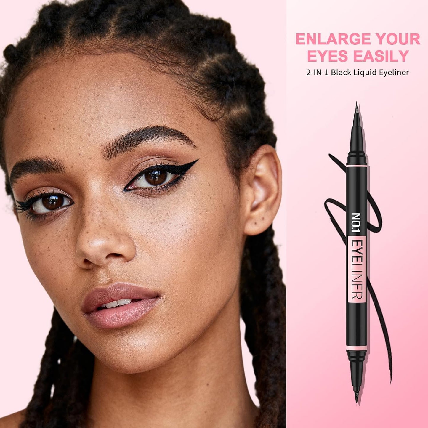 iMethod Liquid Eyeliner - Waterproof Dual-Ended Eye Liner with Precise Brush-Tip | Black, Long-Lasting, Smudge-Proof
