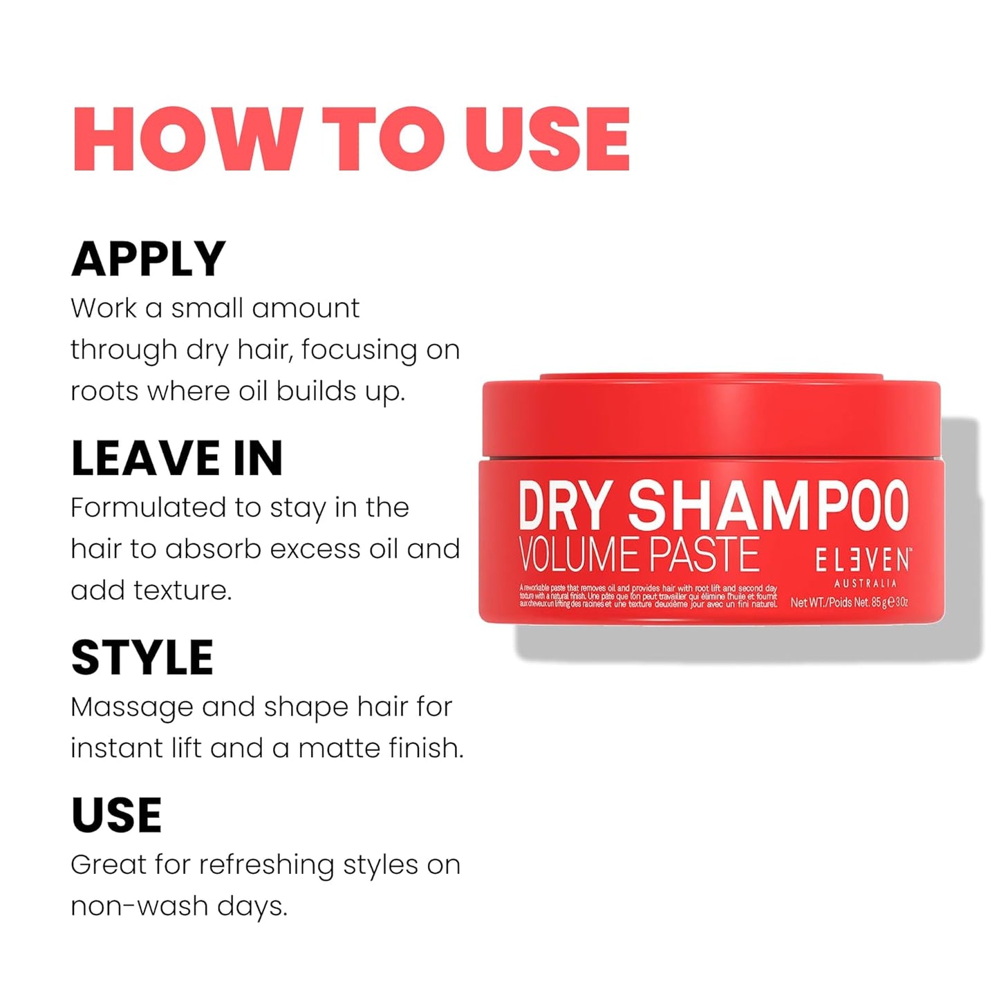Dry Shampoo Volume Paste for Men & Women - Adds Texture, Freshness & Volume | Lightweight, No Residue Formula