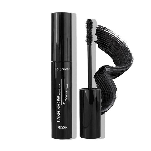 MISS2M Forever 2X Volume + Length Washable Mascara with Wide-Eyed Fan Effect and Hourglass Mascara Brush for Bold, Big Lashes, 0.34 Fl Oz
