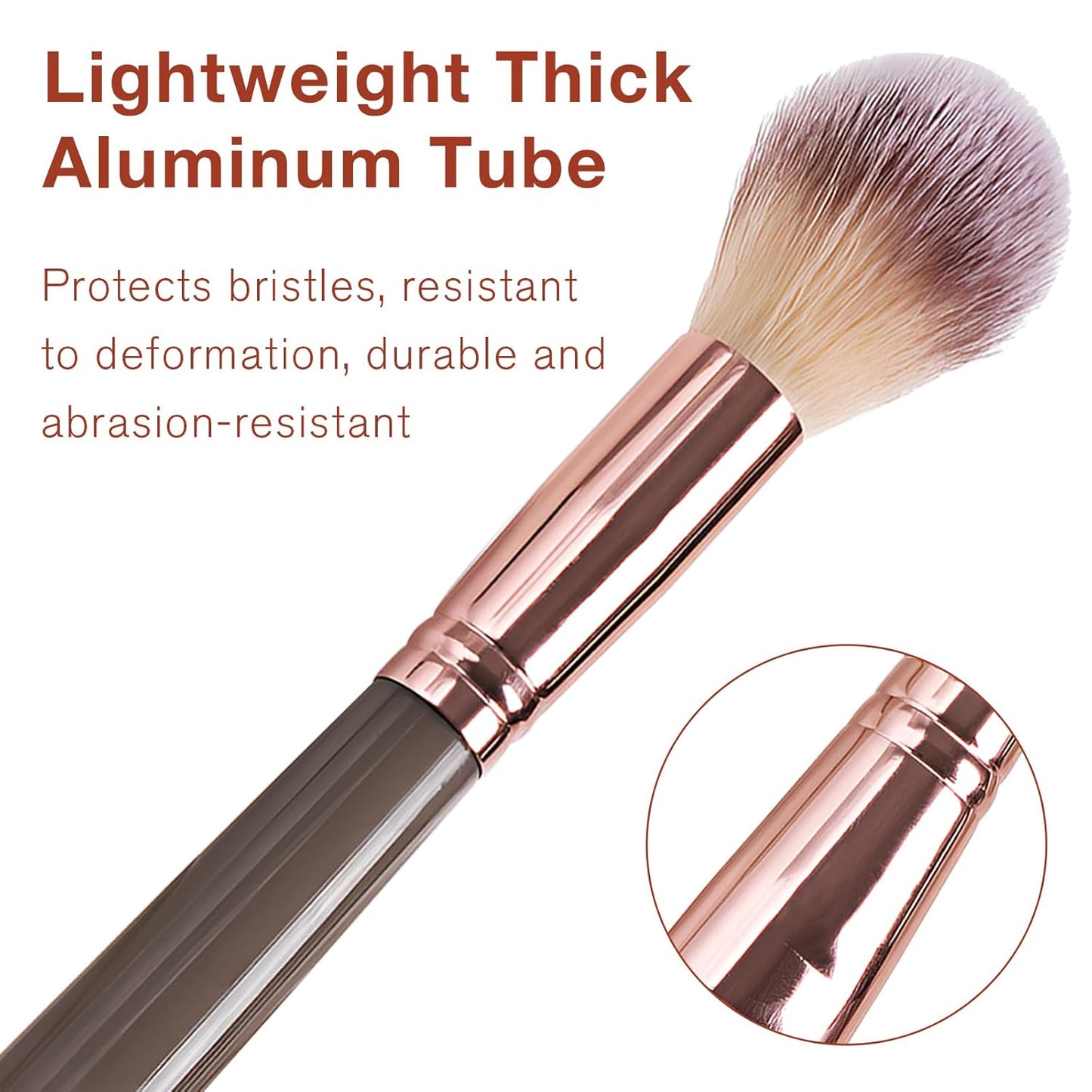 Double-Ended Foundation Makeup Brush - Angled & Round Top for Liquid, Powder & Cream Blending | Champagne Gold