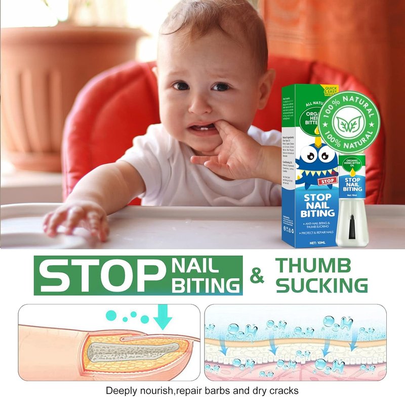 Nail Biting Treatment for Kids & Adults - 2-in-1 Prevention Solution | Discourages Biting & Thumb Sucking, 0.34 Fl Oz