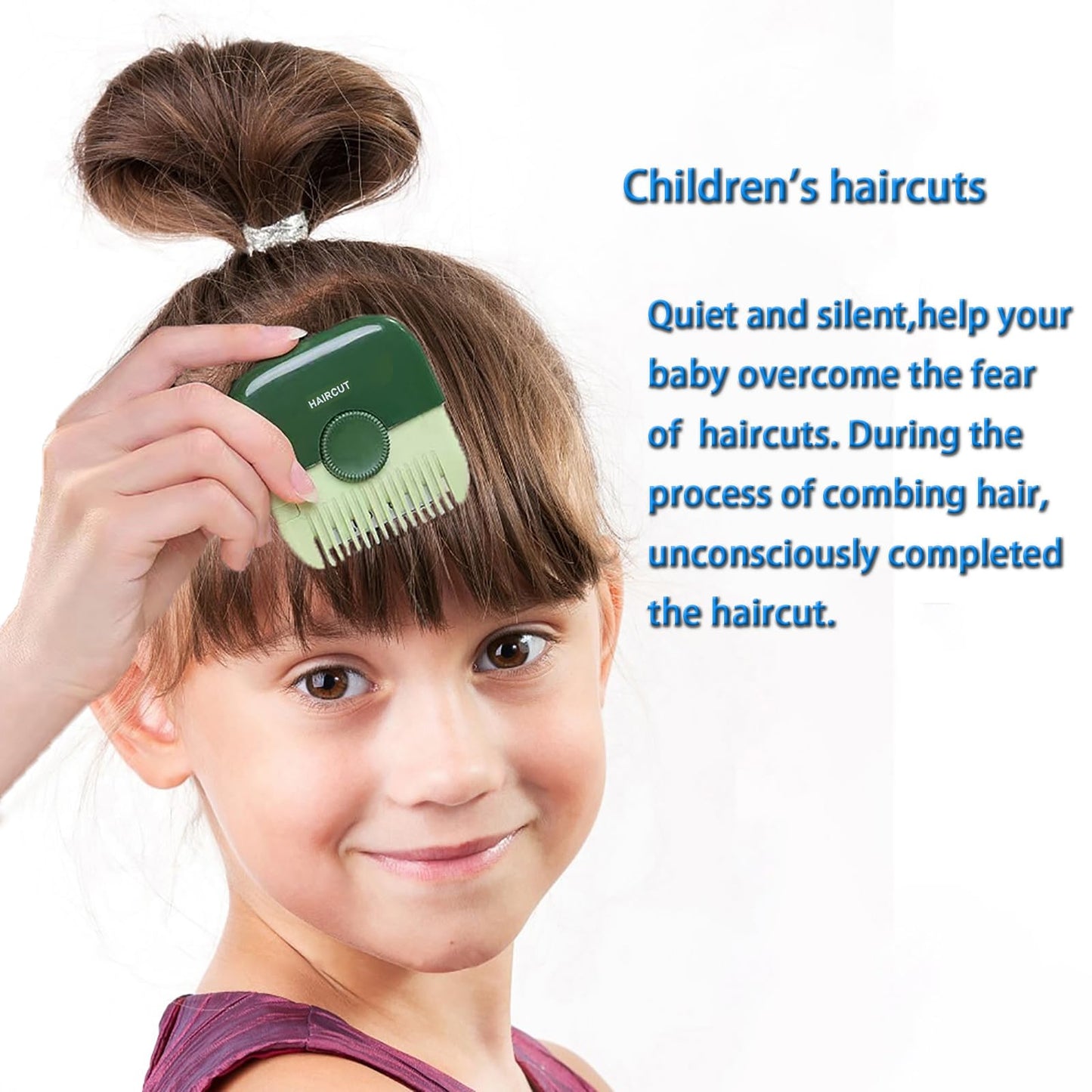 ZBJBinCH Children's Hair Trimmer, 2 in 1 Hair Razor Cutting Comb Tools, Hair Clippers Hair Split End Trimmer, Bangs Trimmer, Split Ends Hair Trimmer for Women (Green)