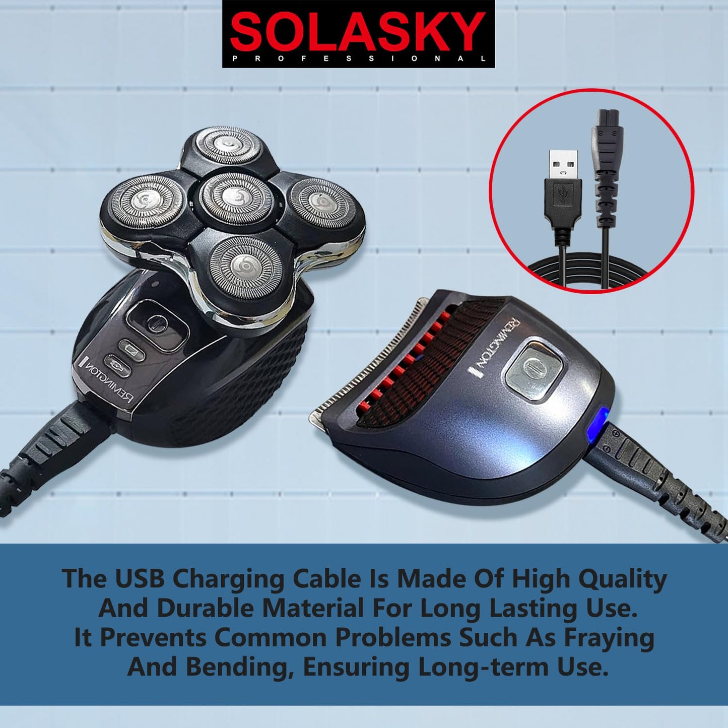 SOLASKY USB Charger Cord Compatible with Remington Shaver Clipper Charger USB Cable Power Cord for Remington XR7000 HC4250