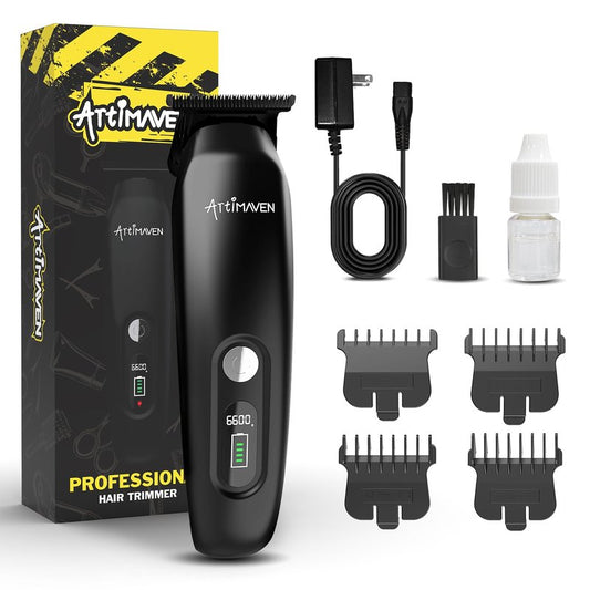 Artimaven Cordless Trimmer for Men, USB-C Charging, DLC Precision Blade, 150-Minute Runtime, Compact & Lightweight for Beard, Detail & Full-Body Grooming (Black Beard Trimmer)