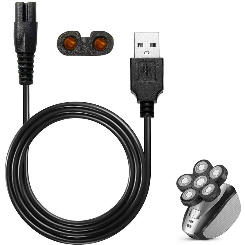 Universa Head Shaver Charger Cord Compatible with Head Shaver,WAHFOX Charger Cord for Many Brands USB Cable Shaver Electric Shaver Power Cord Replacement (Black)