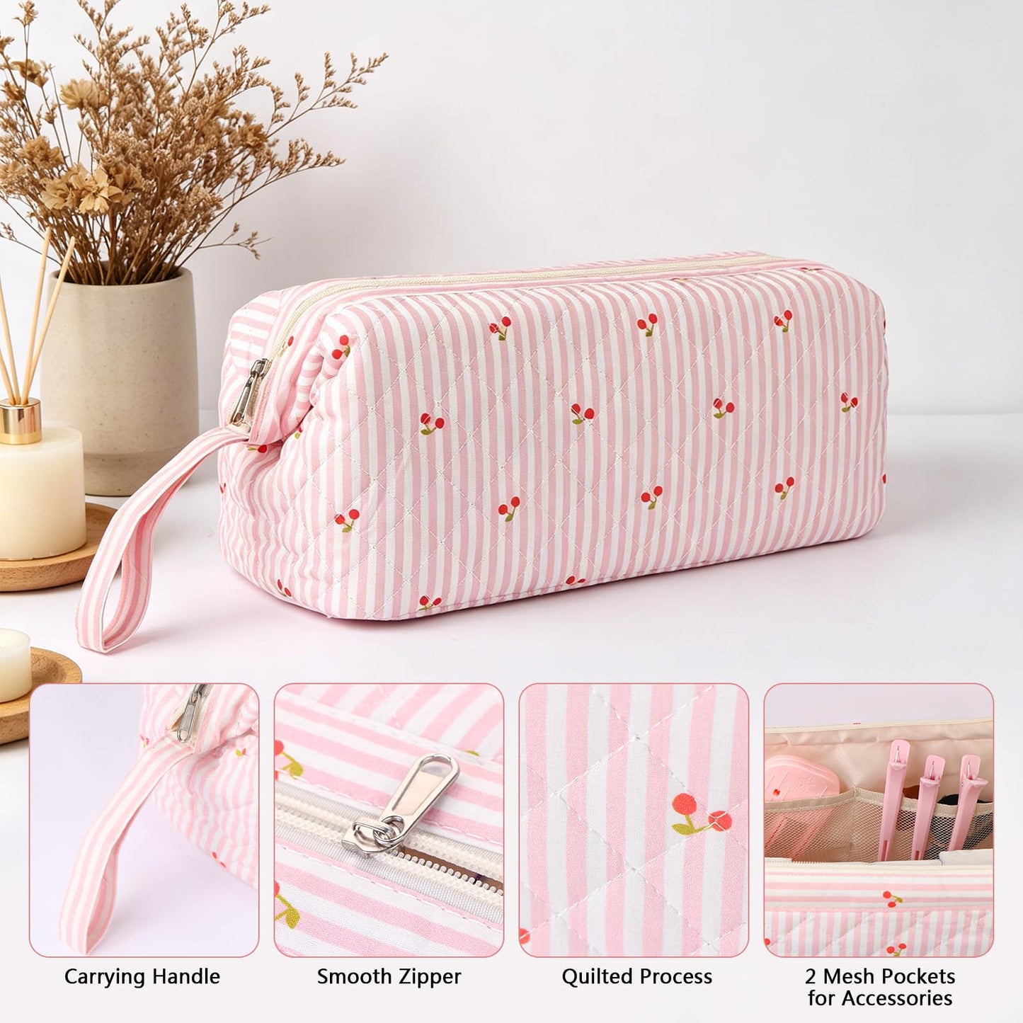 BRIOYHA Quilted Travel Case for Hair Styling Tools, Portable Organizer Bag Compatible with Shark FlexStyle, Dyson Airwrap, Revlon Curling Irons