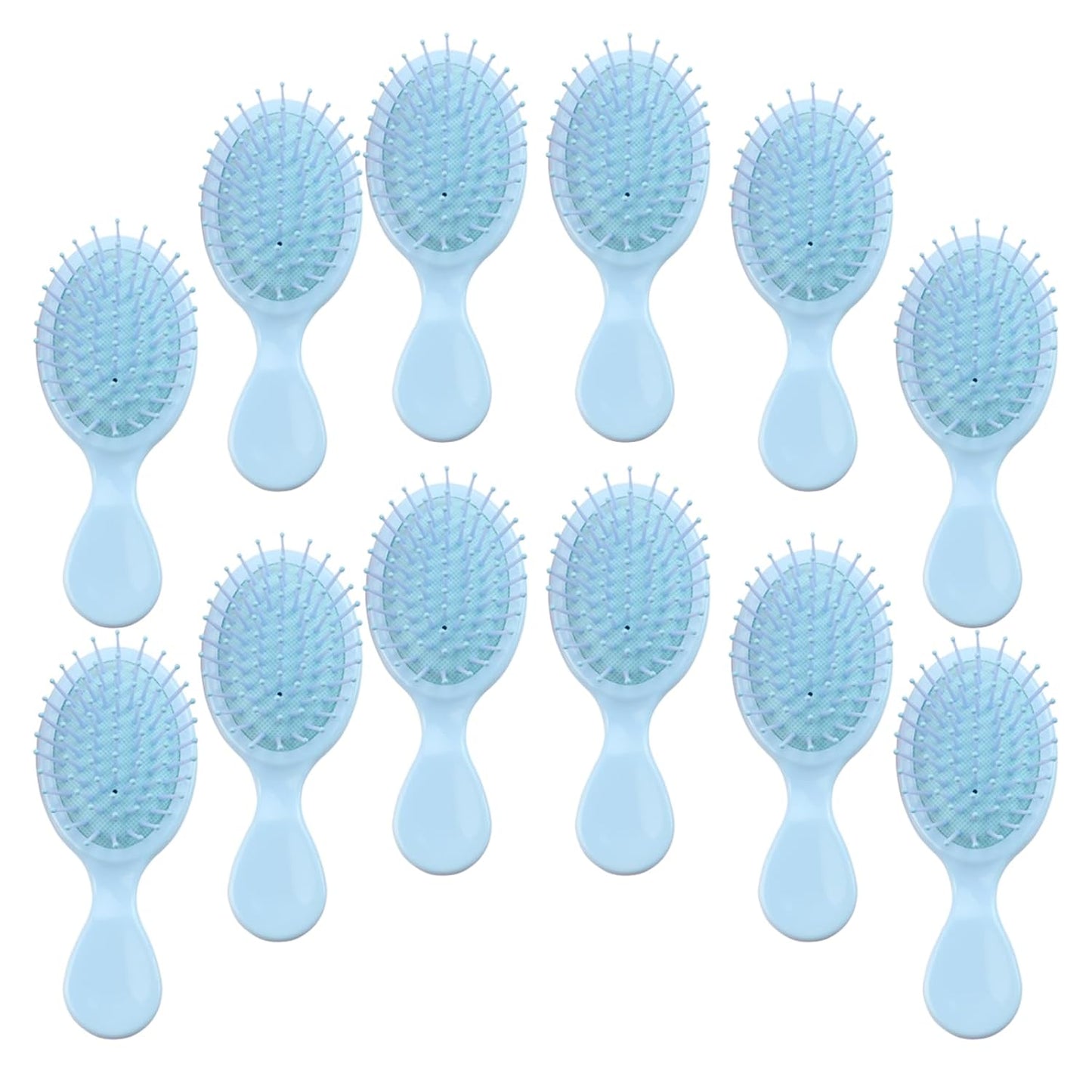 Mini Hair Brush Set - 12 Pcs Travel Detangling Brushes for All Hair Types | Pink with Exquisite Packaging