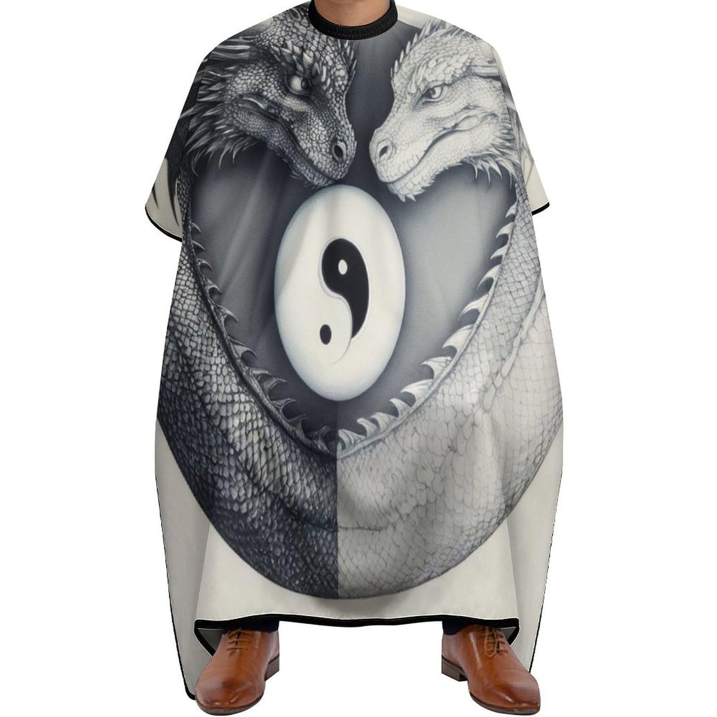 Waterproof Professional Hair Cutting Cape Large Salon Barber Cape for Men Women Dragon Yin Yang