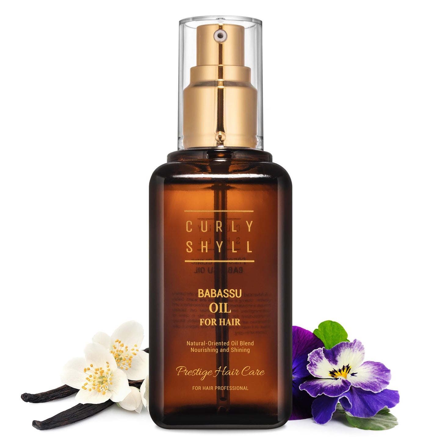 CURLYSHYLL Babassu Hair Oil, Lightweight Non-Greasy Oil for Dry or Frizzy Hair, Weightless Natural Shine & Smooth Finish, Suitable for Fine Hair, 100ml