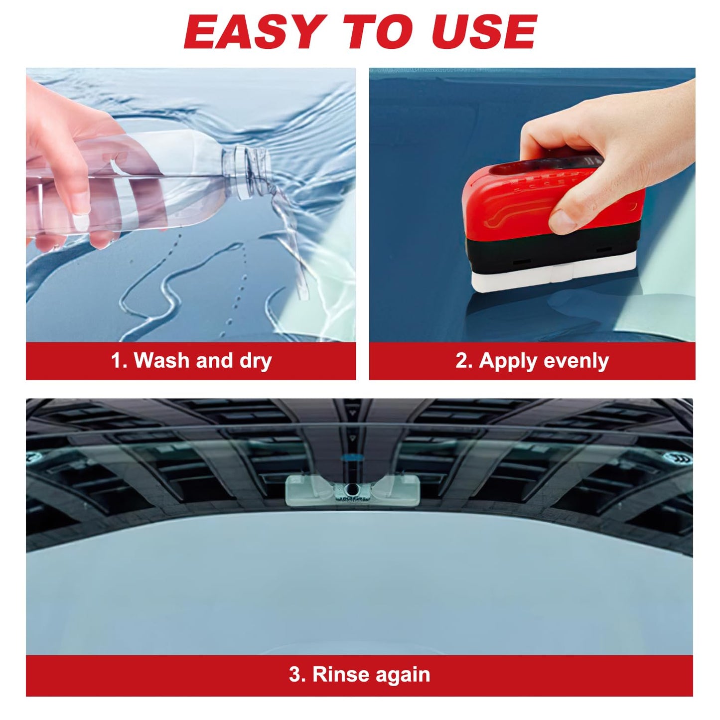 2PCS Automotive Oil Film Cleaning Brush, Glass Cleaning Board, Oil Film Cleaning Brush, Hydrophobic Glass Coating for Windshield, Seedhubtok Glass Cleaning Board Improves Clarity and Visibility