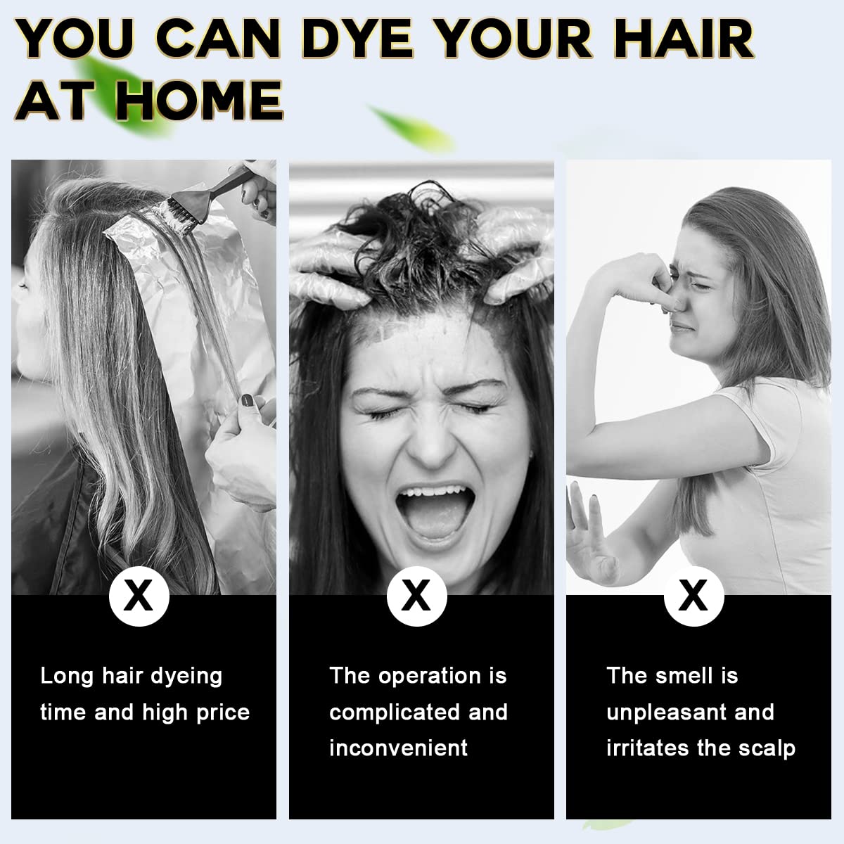 Dark Brown Hair Dye Shampoo - 3-in-1 Gray Coverage for Women | Semi-Permanent 500ML