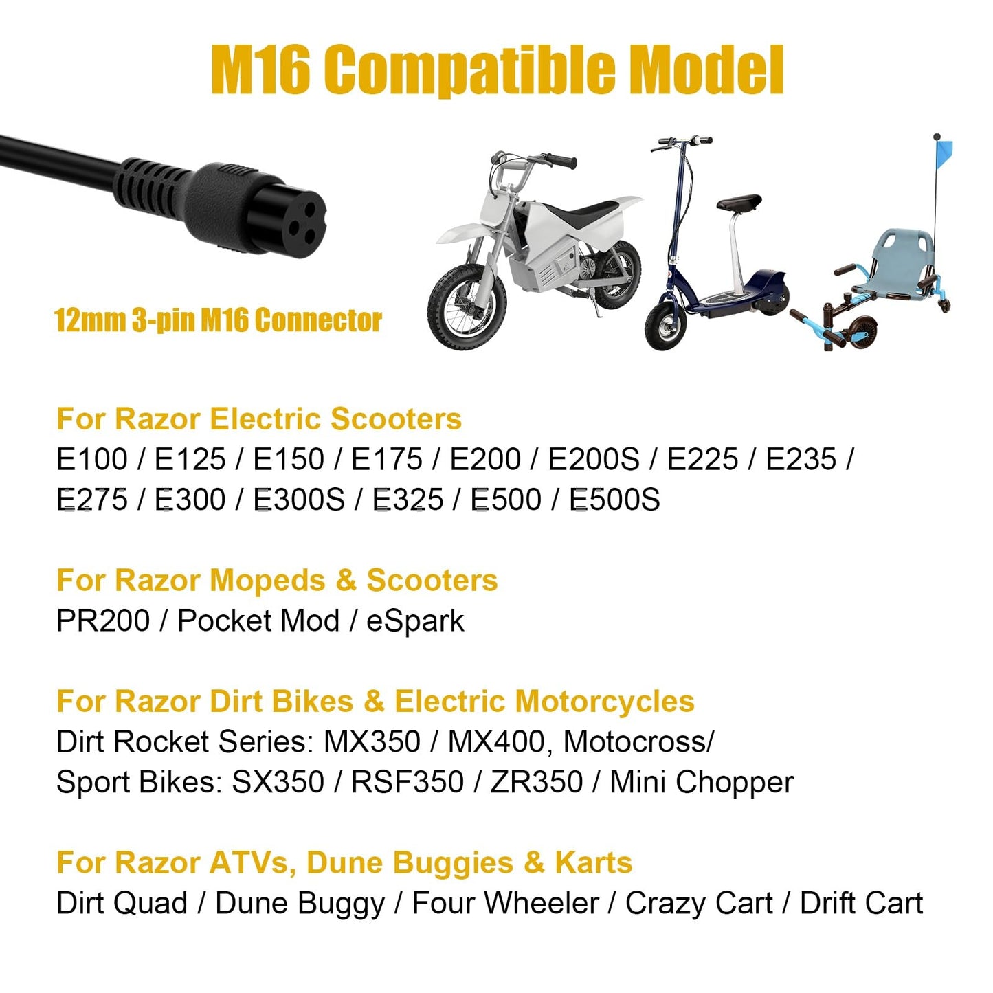 Carsty Wheelchair Charger & Mobility Scooter Charger | Universal 24V 2A Fast Charging | Safety-Certified 3-in-1 Solution (Hoverboard Compatible)