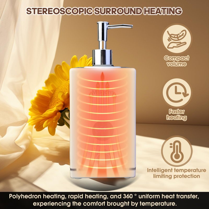 Oil Warmer for Massage, Massage Oil Warmer, Body Oils Heater for Spa, with Two Oil Bottle Dispenser, Adjustable Temperature (White)