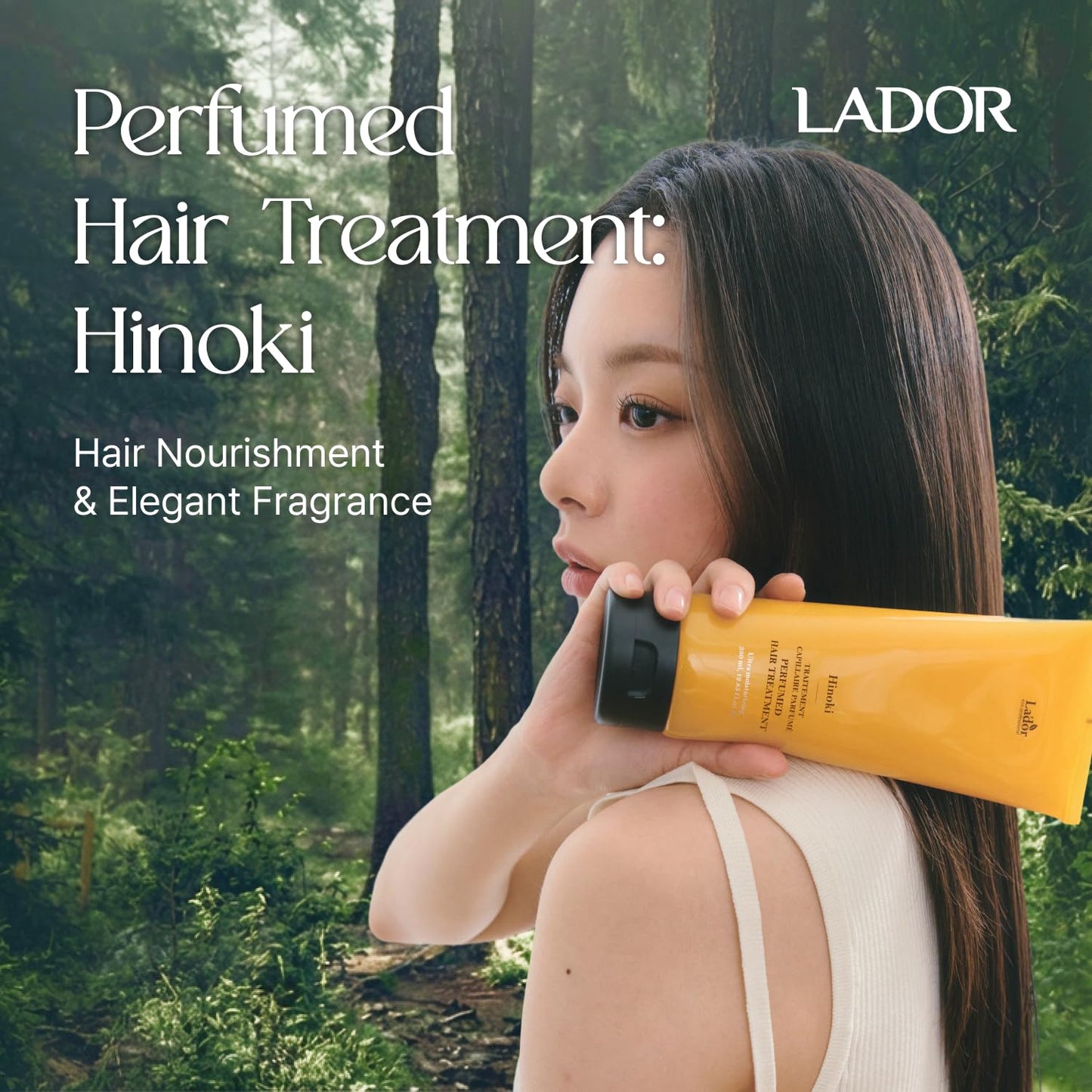 LA’DOR Perfumed Hair Treatment (HINOKI), Protein & Ceramides Nourishing Hair Mask for Damaged Hair, Softness & Long-lasting Scent, Conditioner for Dry, Frizzy, Korean Hair Care (12.85 Fl Oz / 380ml)