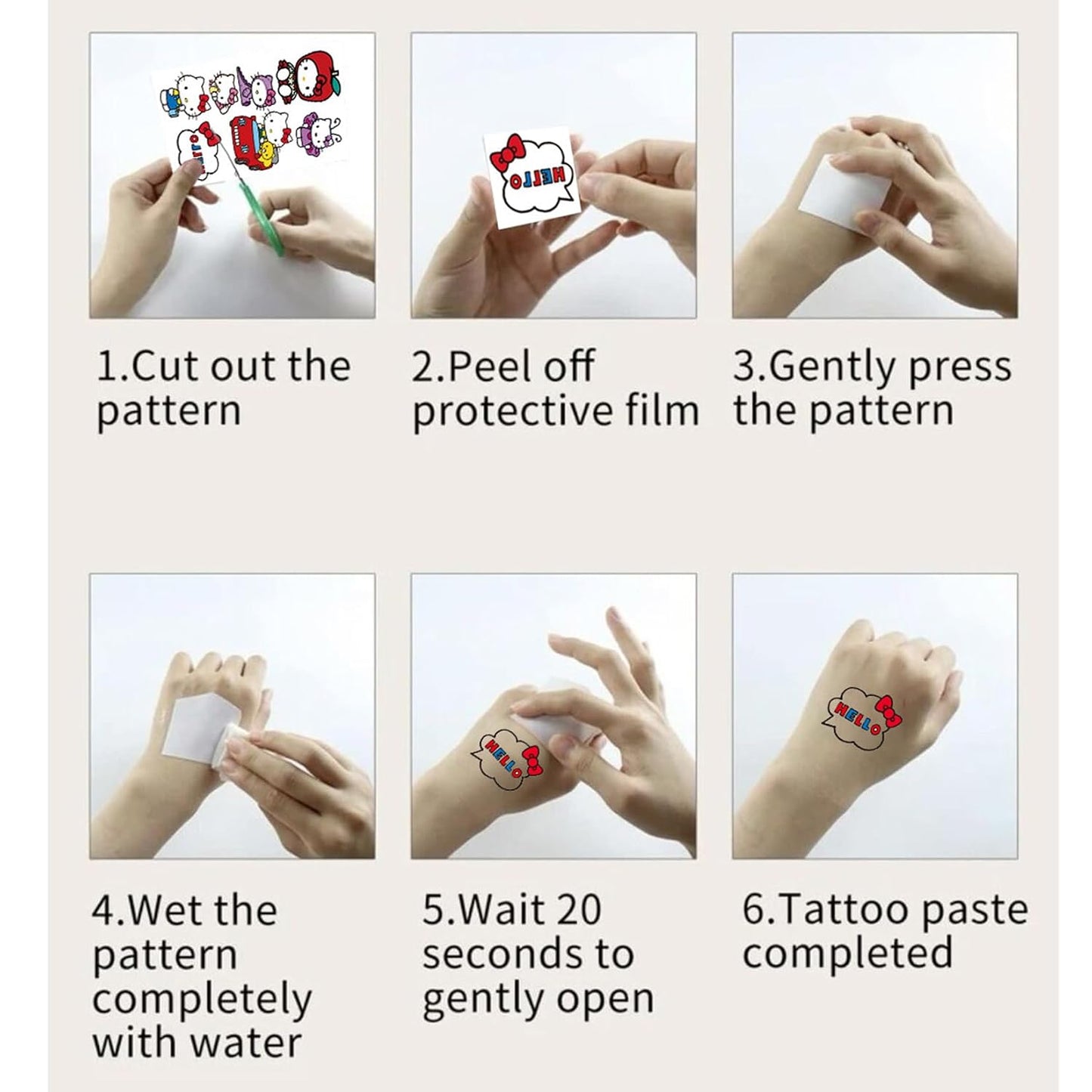 My Melody Temporary Tattoos & Face Stickers - Cute Cartoon Characters | Party Favors & Makeup Decor