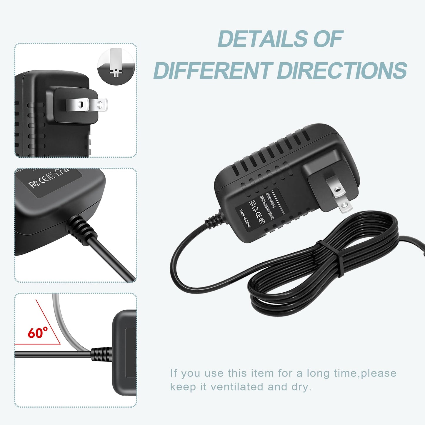 K-MAINS Replacement AC Adapter Charger for Wahl Trimmer ZD5F042060US 97619 Power Cord