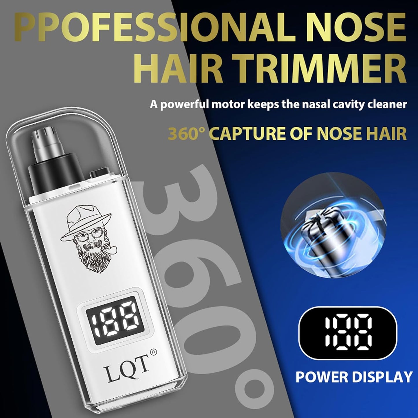 Hair Clippers for Men - Cordless 4-Piece Grooming Kit with LED Display | Clipper, Beard Trimmer, Shaver & Nose Trimmer