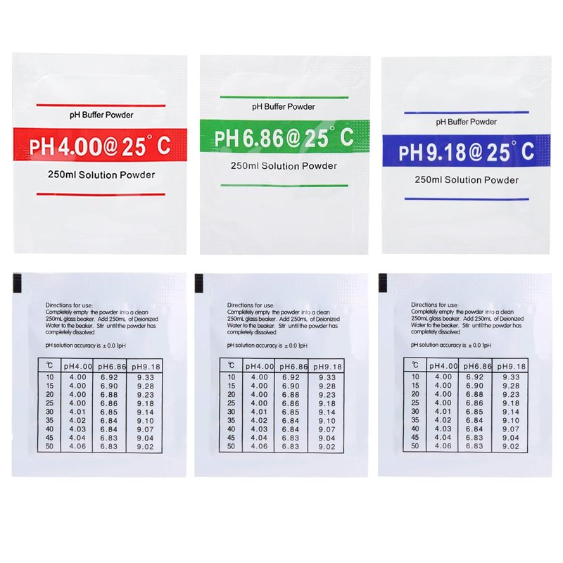 Nynelly 15 Pack pH Meter Buffer Solution Powder pH 6.86, 4.01, 9.18 for Precise Calibrate pH Meter, pH Calibration Powder Solution, pH Tester Calibration Powder Packets