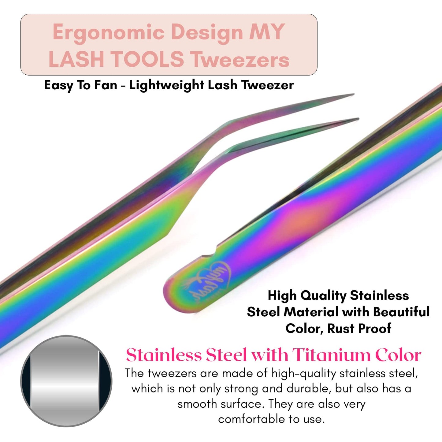 My Lash Tools New Isolation Lash Tweezers For Eyelash Extensions Best for Individual Isolation & Classic Lashes Japanese Stainless Steel Lightweight Precision Lashing Twisers