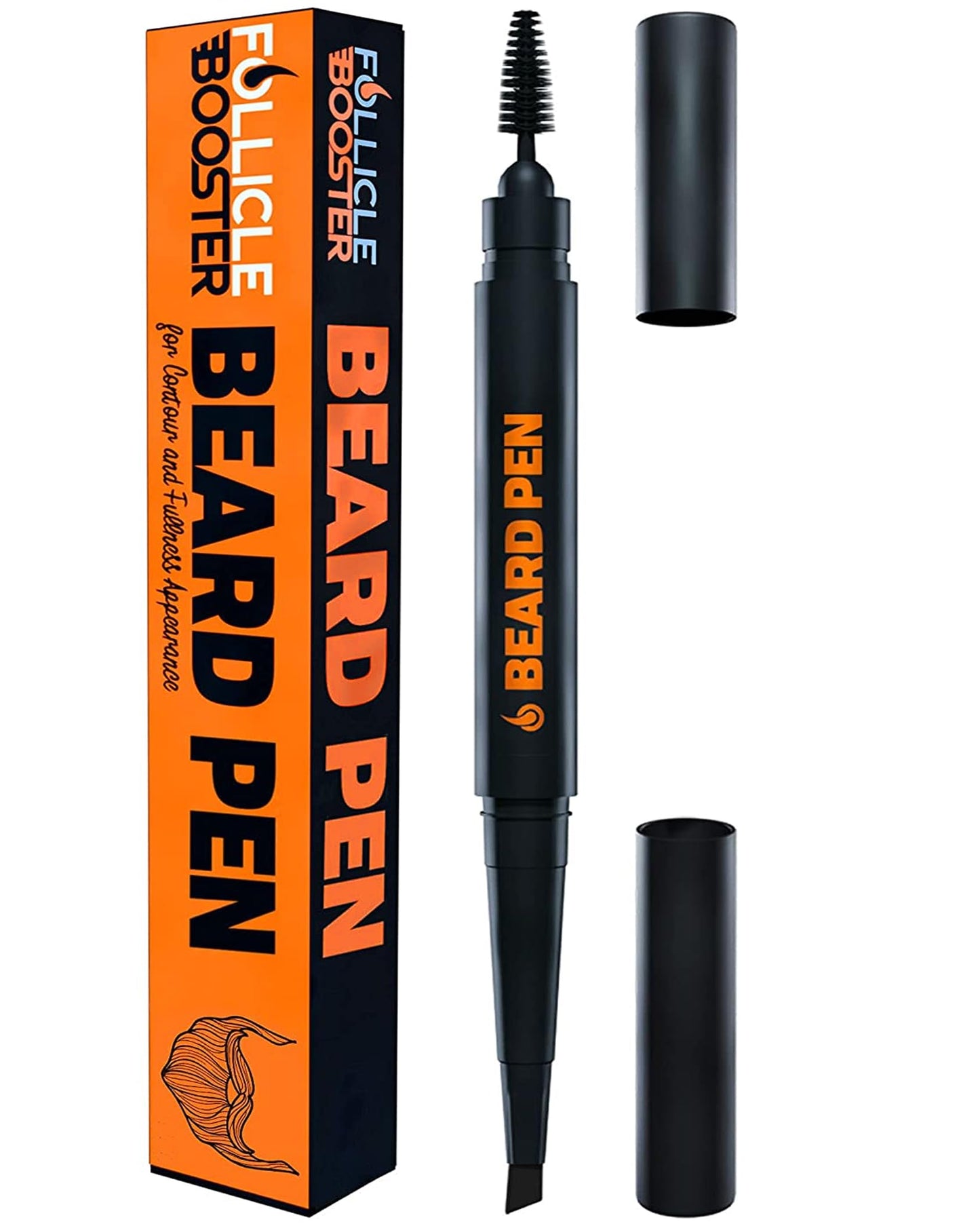 Beard Pen Filler for Men - Barber Styling Grooming Pencil - Waterproof, Sweat Proof, Long Lasting Solution with Natural Finish - Cover Beard and Scalp Patches in Seconds - Medium Brown 1 Pack