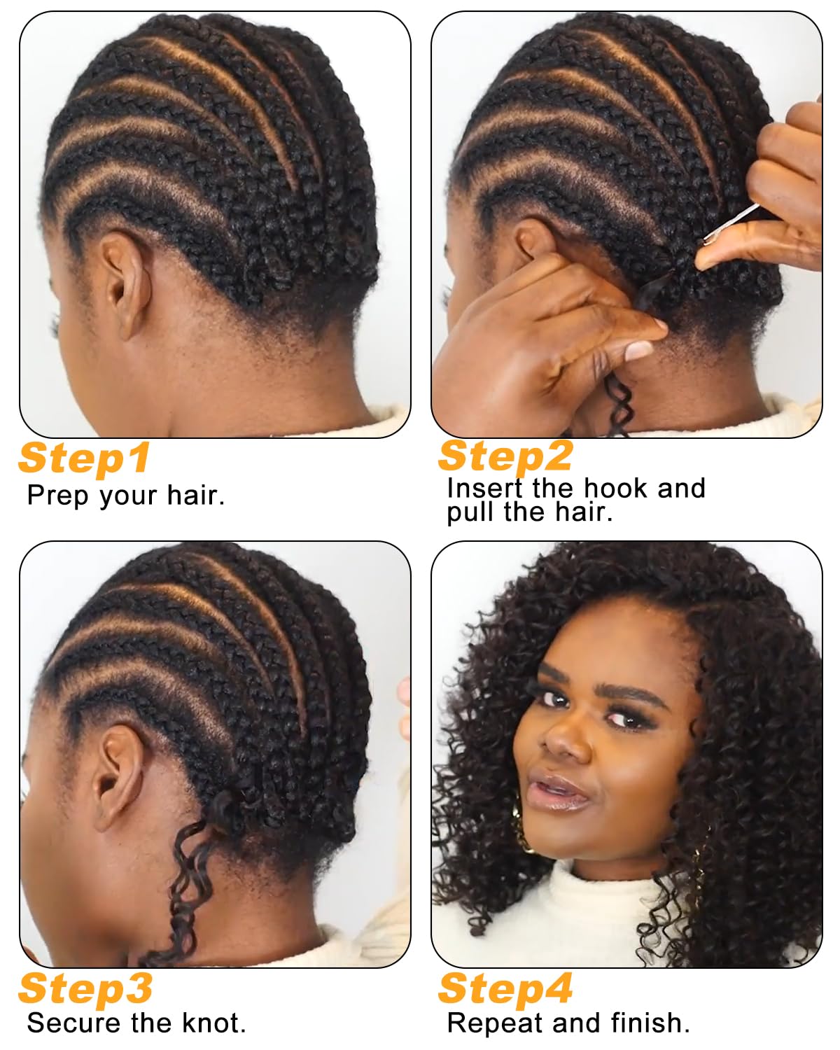 BEEOS Human Crochet Hair Burmese Curly 160g, Pre-Separated Knotless Feather Crochet Human Hair for Black Women 22 Inch, Detangle Easily and Reusable