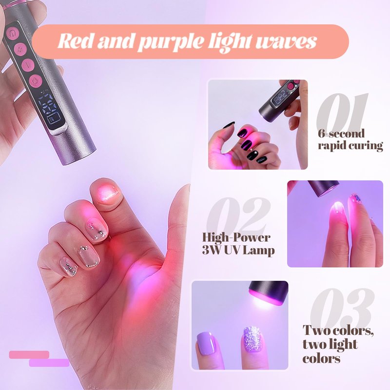 Electric Nail Drill with UV Lamp 6 in 1 Cordless Nail File Portable Efile Nail Set 35000 RPM Professional Rechargeable Nail Drill Machine for Acrylic Gel Nail Manicure Pedicure for Home