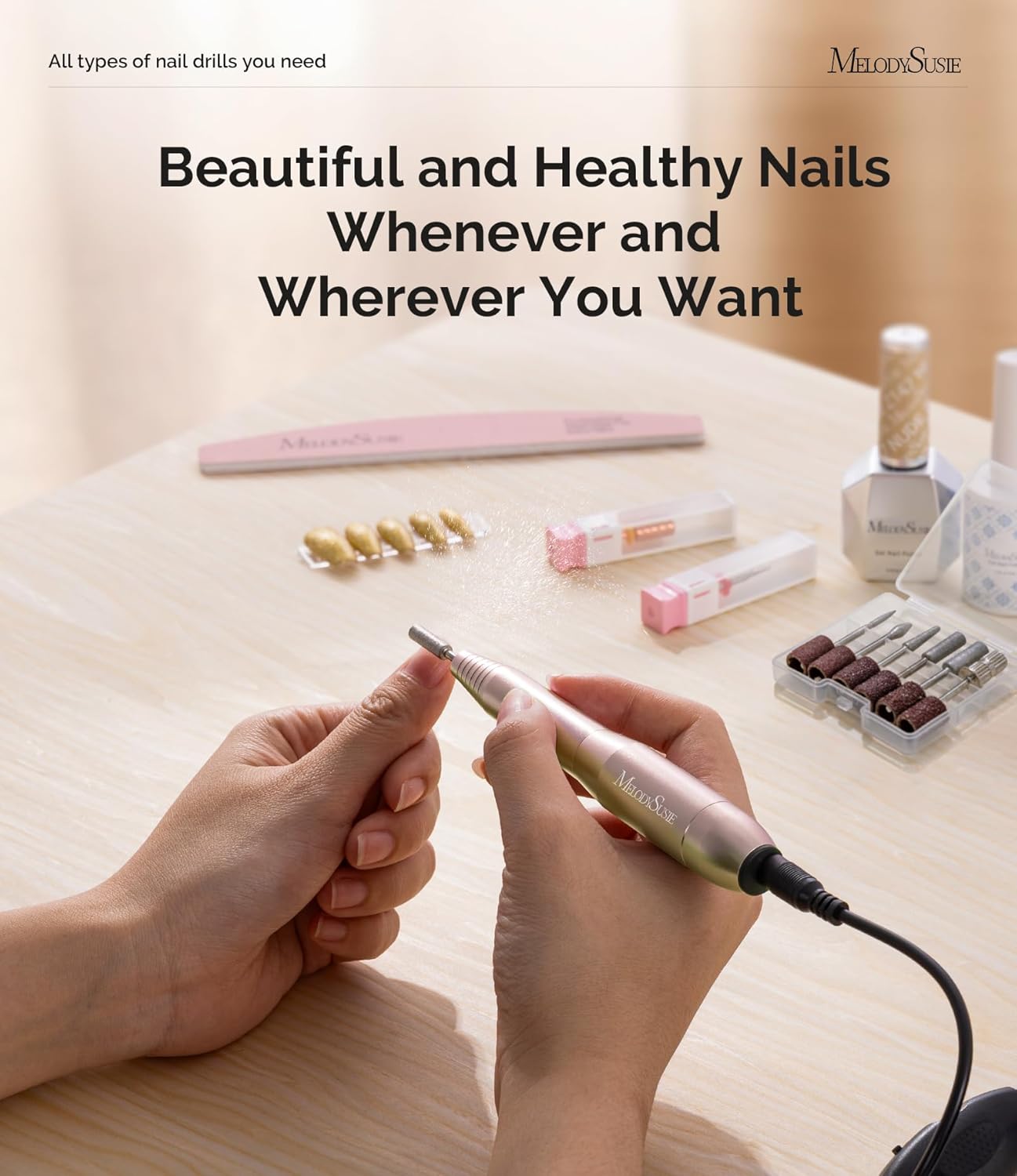Portable USB Nail Drill - 20000RPM Electric Nail File for Manicure, Polishing & Gel Removal | Compact Design for Home Use