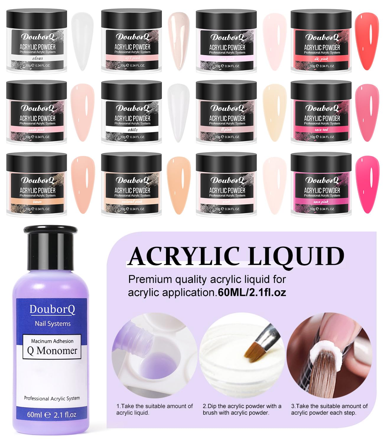 Acrylic Nail Art Kit for Beginners with U V Lamp and Drill