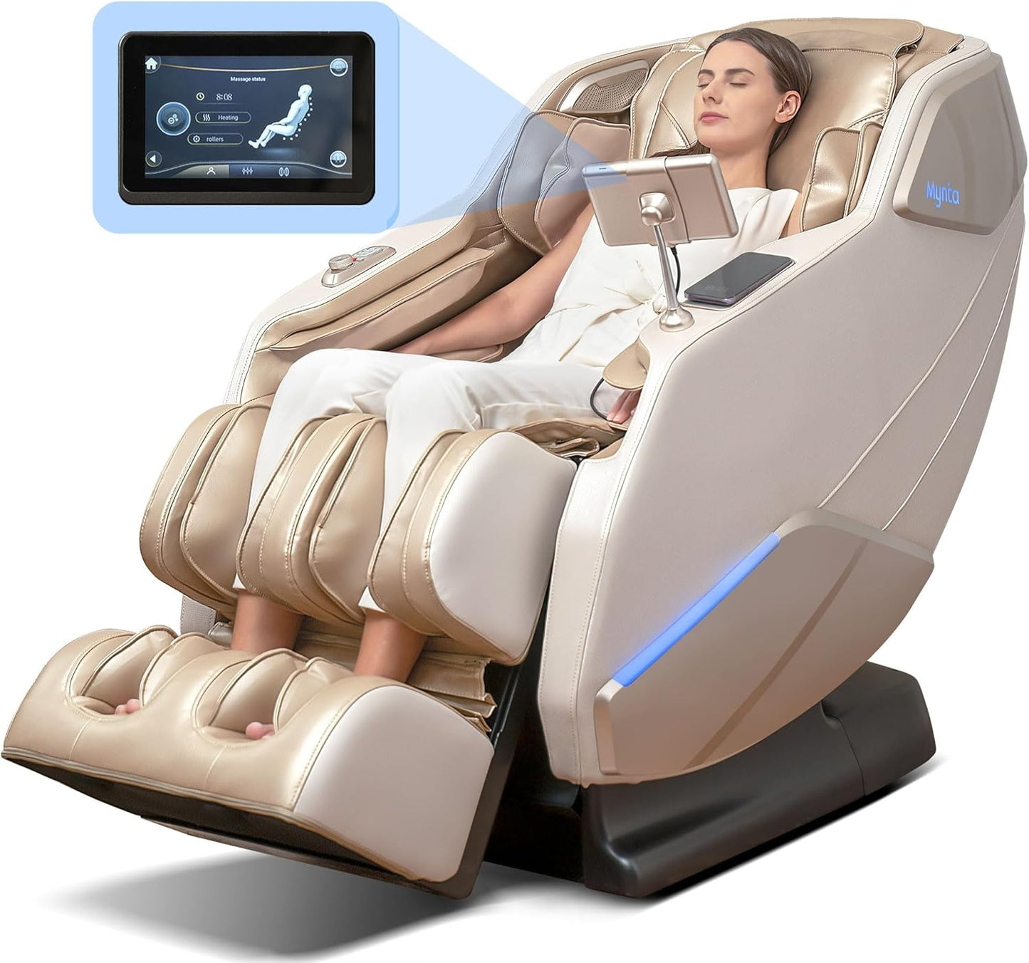 Full Body Massage Chair with Heat - Zero Gravity SL-Track 3D Massage, 12 Modes & Techniques | Calf & Foot Massage, Relaxation