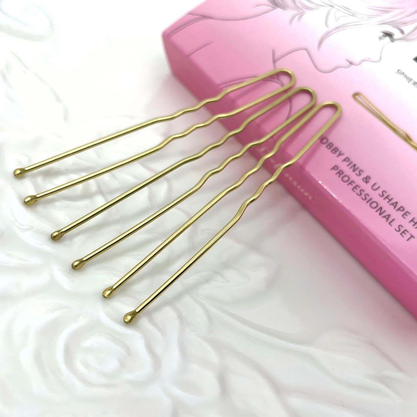 DEFENSUN 150 Pcs Blonde U-Shaped Thick Hair Pins, 2.75 Inch Gold Bun Pins for Women, Non-Slip Hairpins for Thick Curly Wig & Ballet Updos