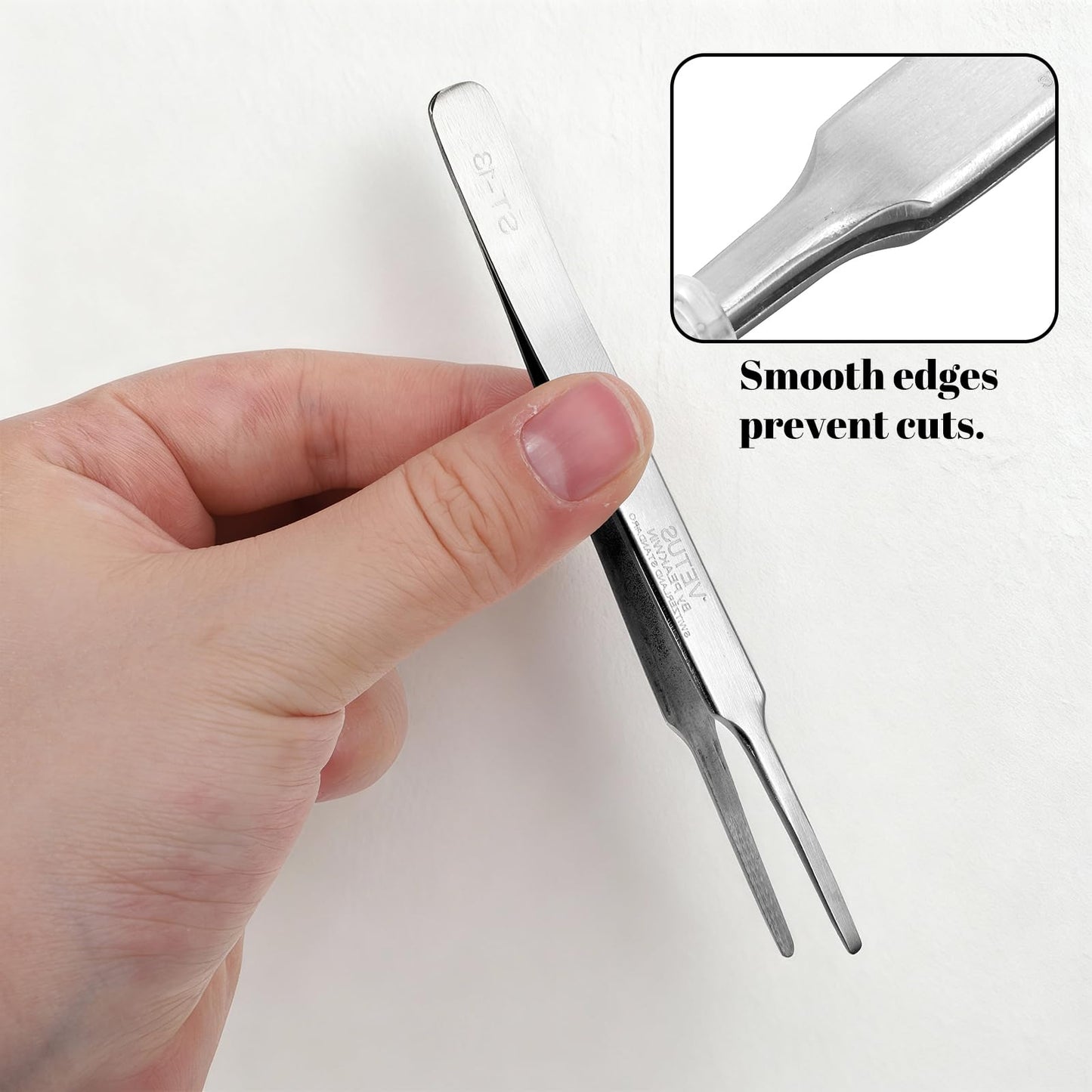 Round Tip Tweezers Precision Tweezer Stainless Steel Tweezers Premium Professional Flat Tip Tweezer for Jewelry Making Craft Electronics Hair