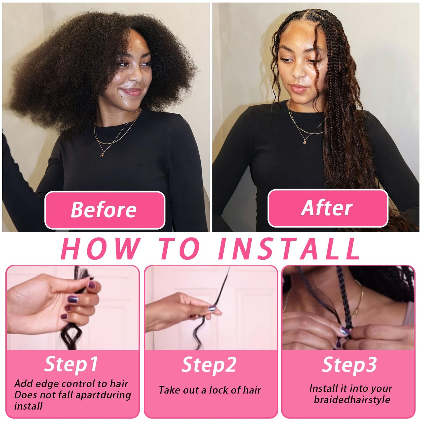 Body Wave Curly 4/27 Human Braiding Hair - 100g One Bundle for Boho Braids | 18 Inch